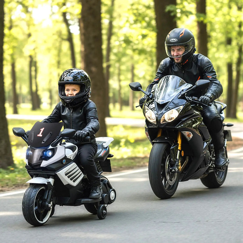 6V Kids Motorcycle with Headlights Music and Detachable Training Wheels by DirectDeals