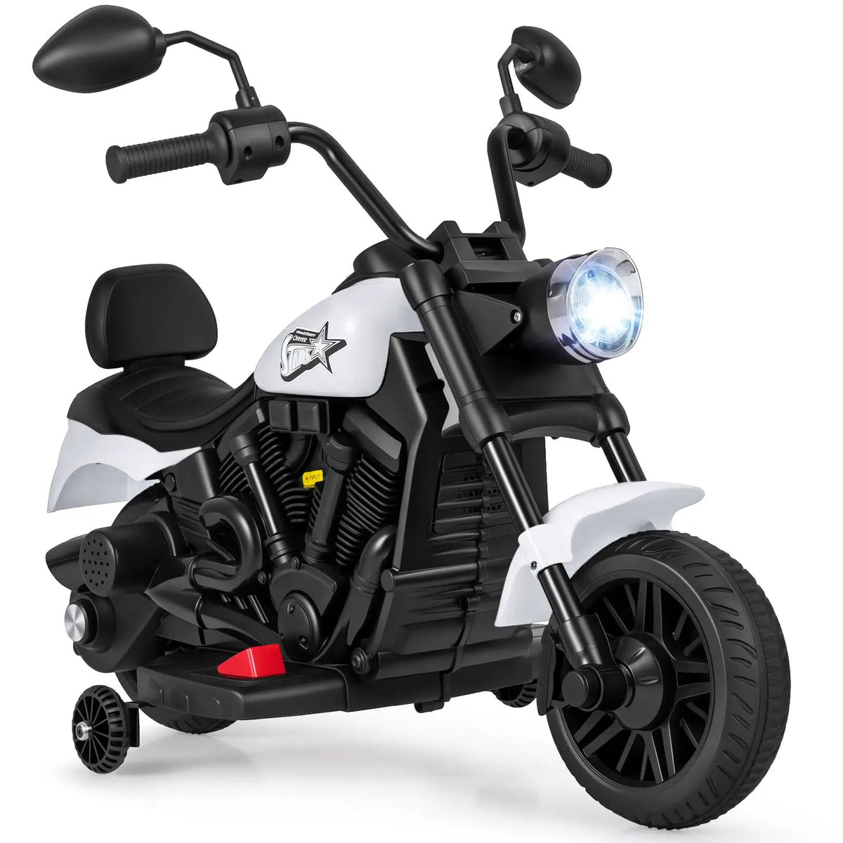 6V Kids Motorcycle with Headlight and Music and Training Wheels by DirectDeals