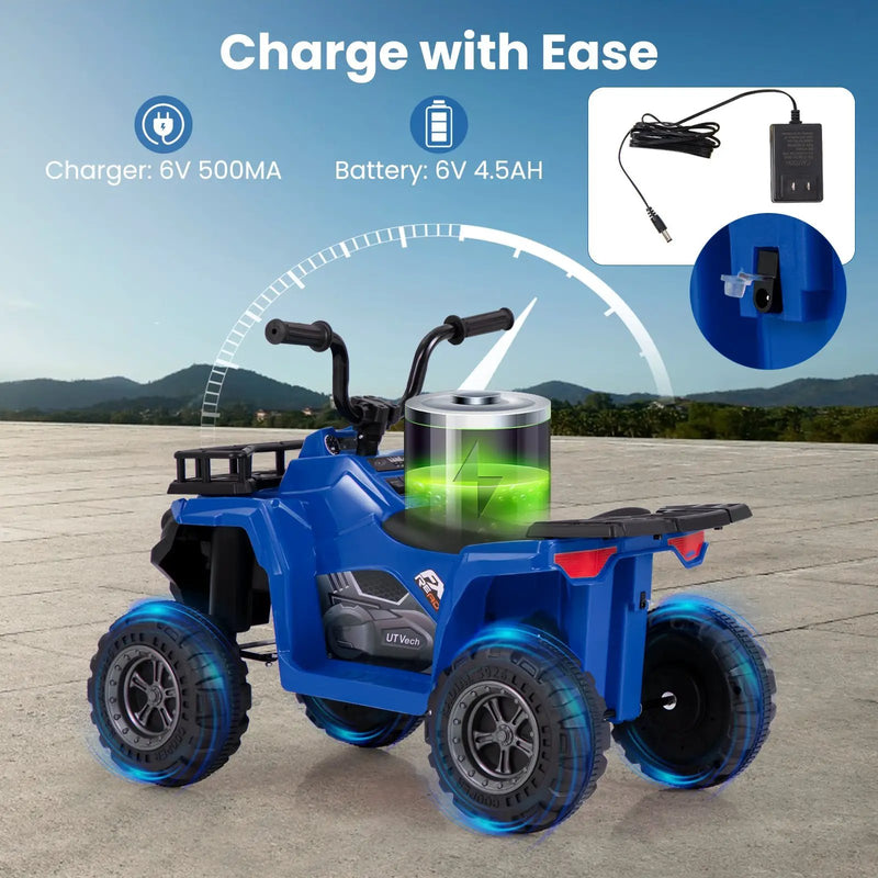 6V Kids Ride On Electric ATV with LED Headlights and MP3 Player by DirectDeals