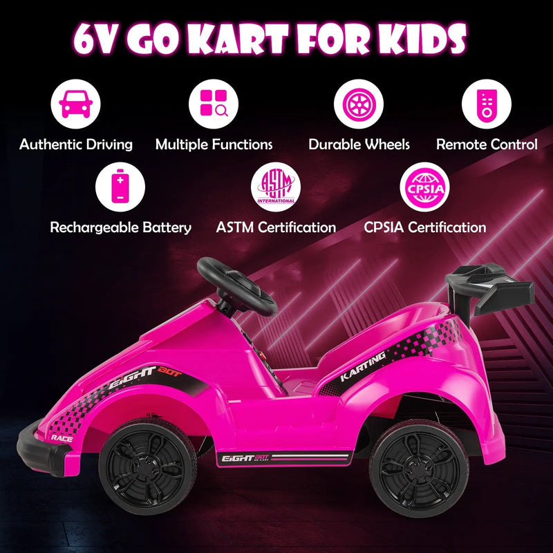 6V Kids Ride On Go Cart with Remote Control and Safety Belt by DirectDeals
