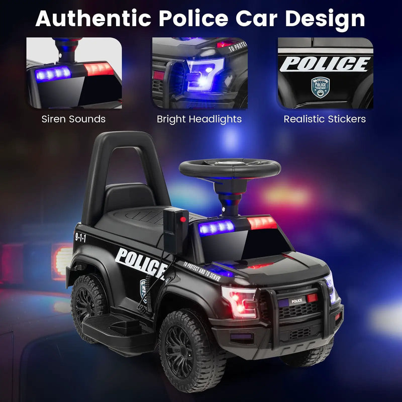 6V Kids Ride On Police Car with Real Megaphone and Siren Flashing Lights by DirectDeals