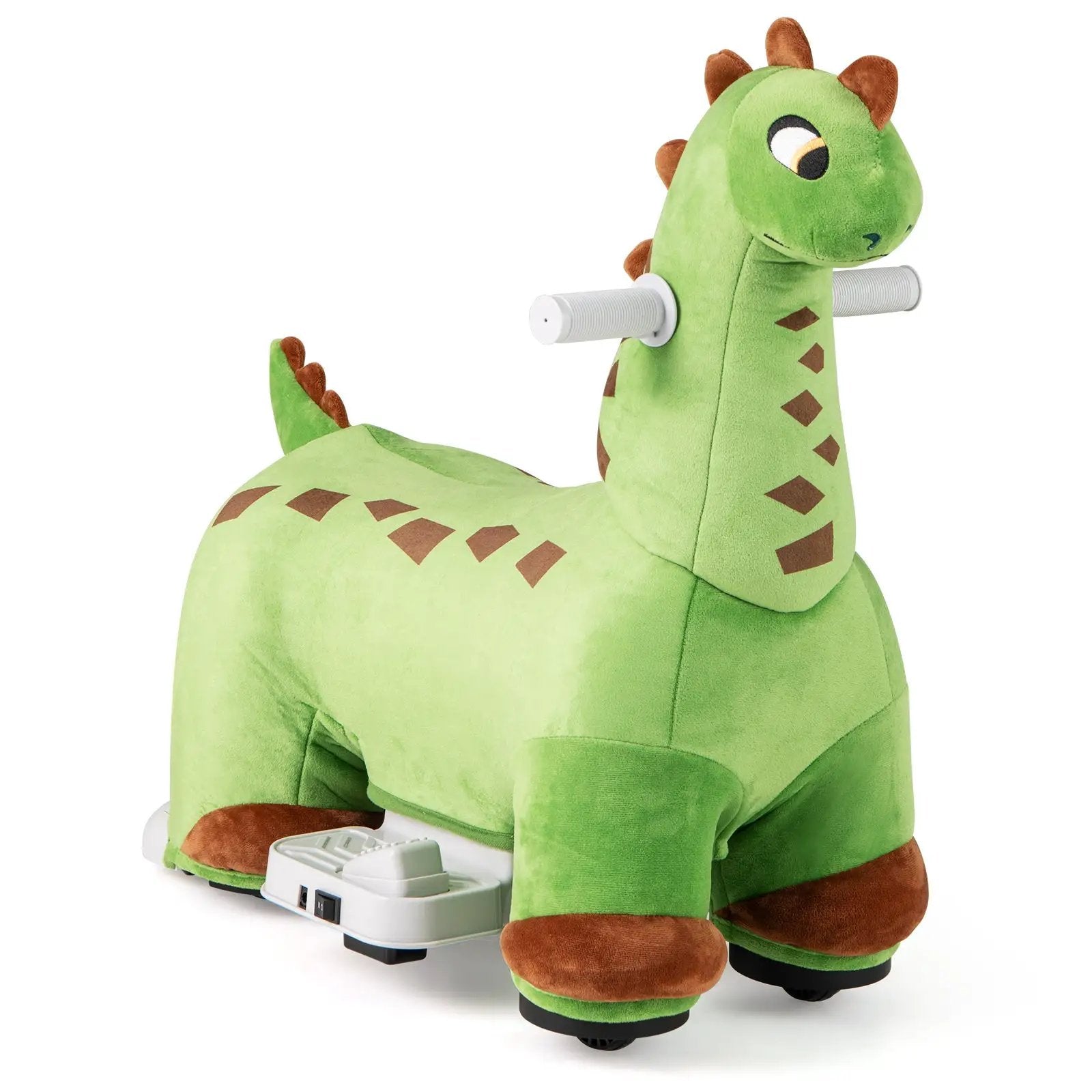 6V Kids Ride on Dinosaur with Foot Pedal and Padded Seat and Music-Green by DirectDeals