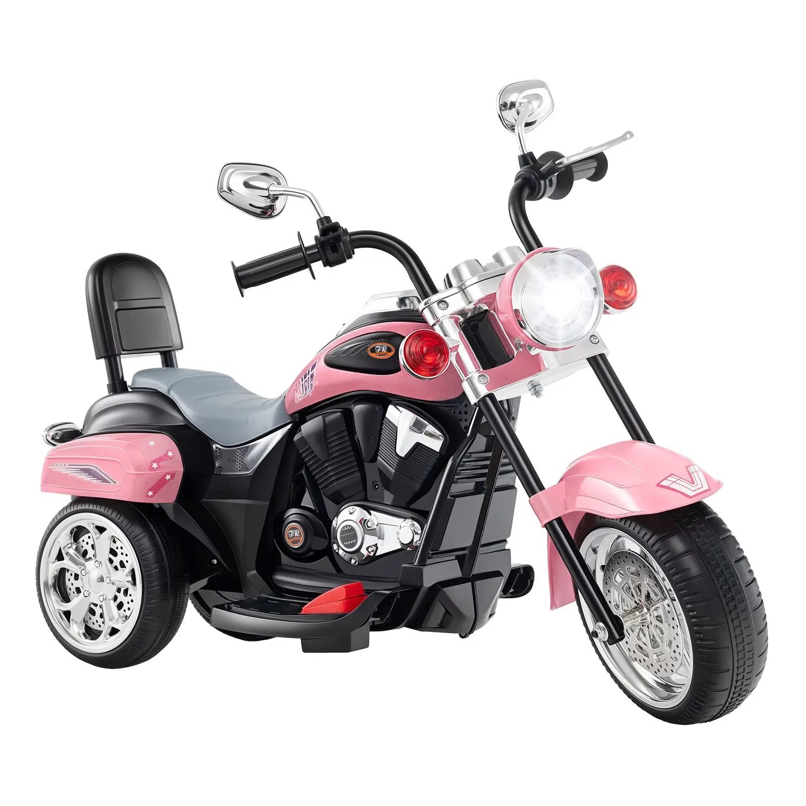 6V Powered Toddler 3-Wheel Motorbike Ride On Toy with Horn and Headlight-Black and White by DirectDeals