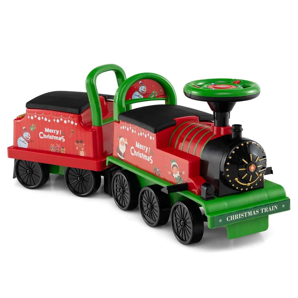 6V Ride on Train 2-Seater with Carriage and Flashing LED Lights by DirectDeals