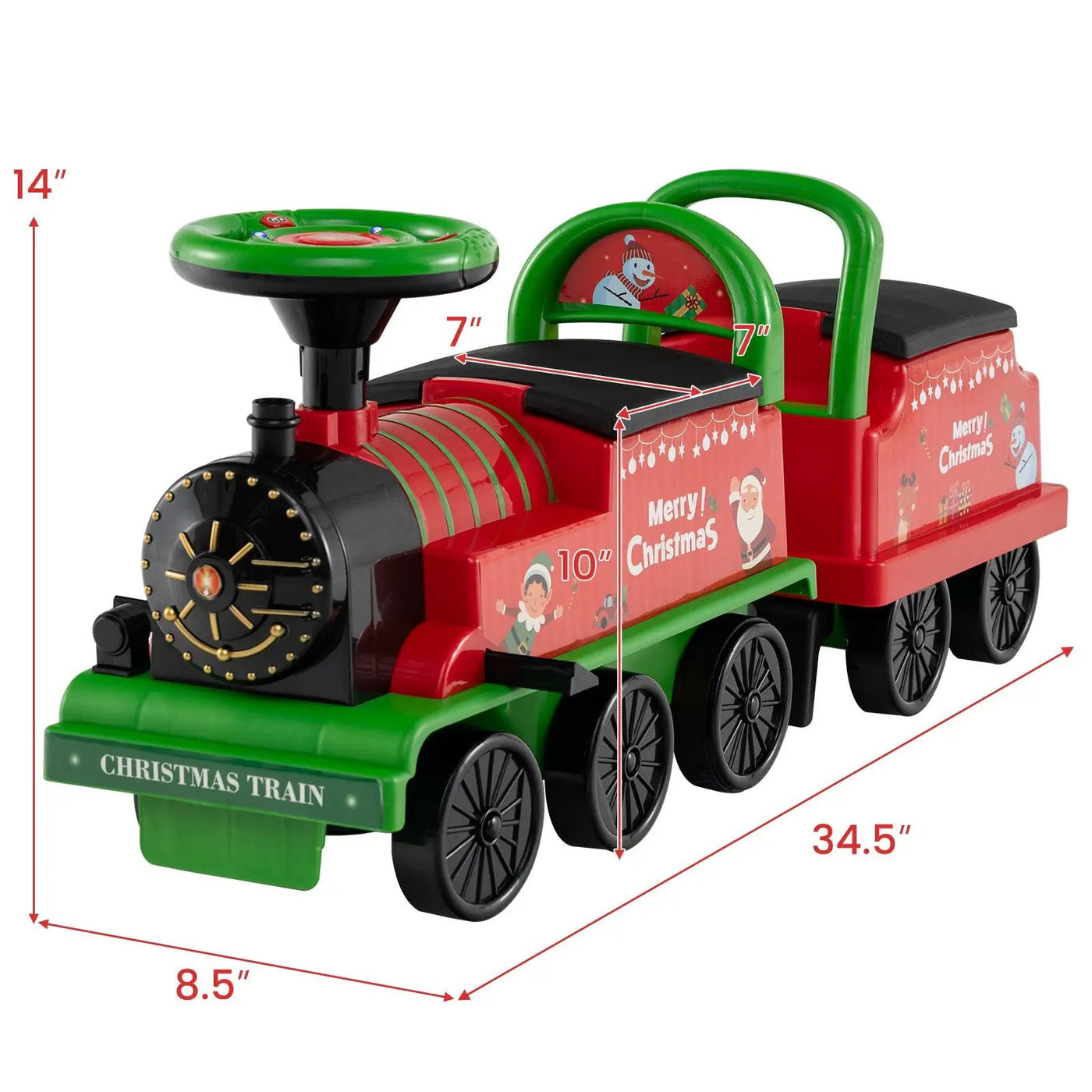 6V Ride on Train 2-Seater with Carriage and Flashing LED Lights by DirectDeals