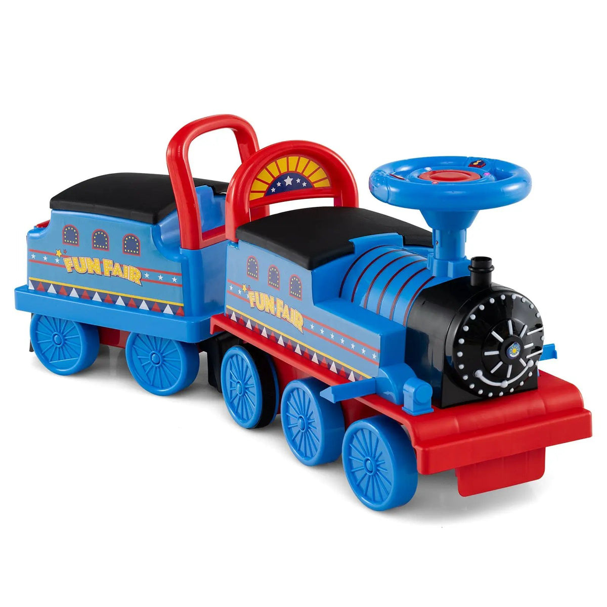 6V Ride on Train 2-Seater with Carriage and Flashing LED Lights by DirectDeals