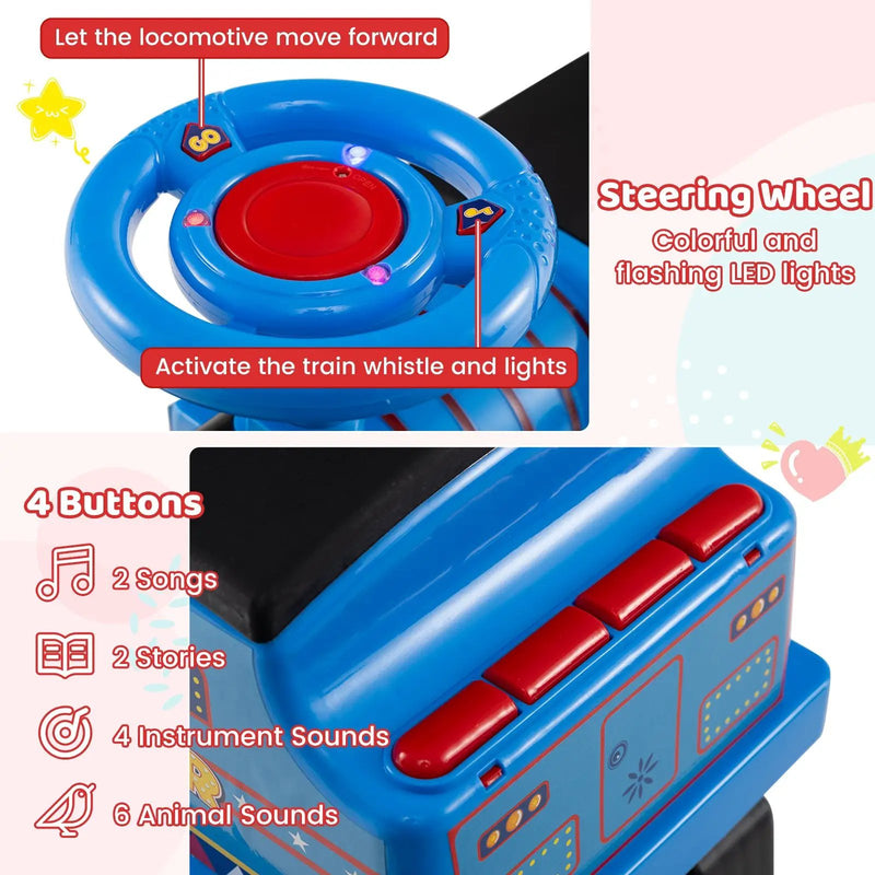 6V Ride on Train 2-Seater with Carriage and Flashing LED Lights by DirectDeals