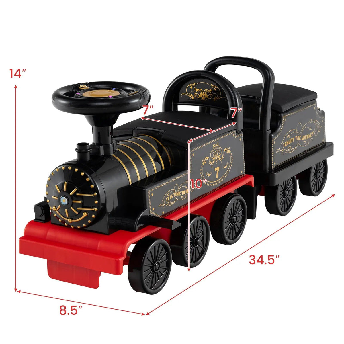 6V Ride on Train 2-Seater with Carriage and Flashing LED Lights by DirectDeals