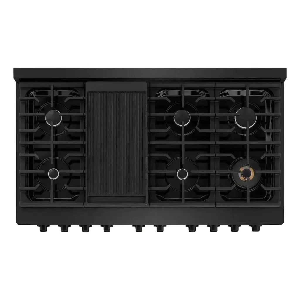 ZLINE 48 in.Gas Range, Convection Gas Oven, Black Stainless Steel, SGRB-48 by Farmhouse Kitchen and Bath
