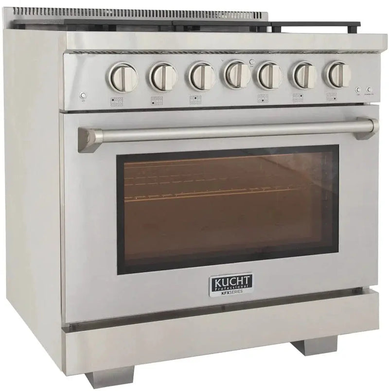 Kucht 36" Freestanding Professional Gas Range KFX3600X-S by Farmhouse Kitchen and Bath