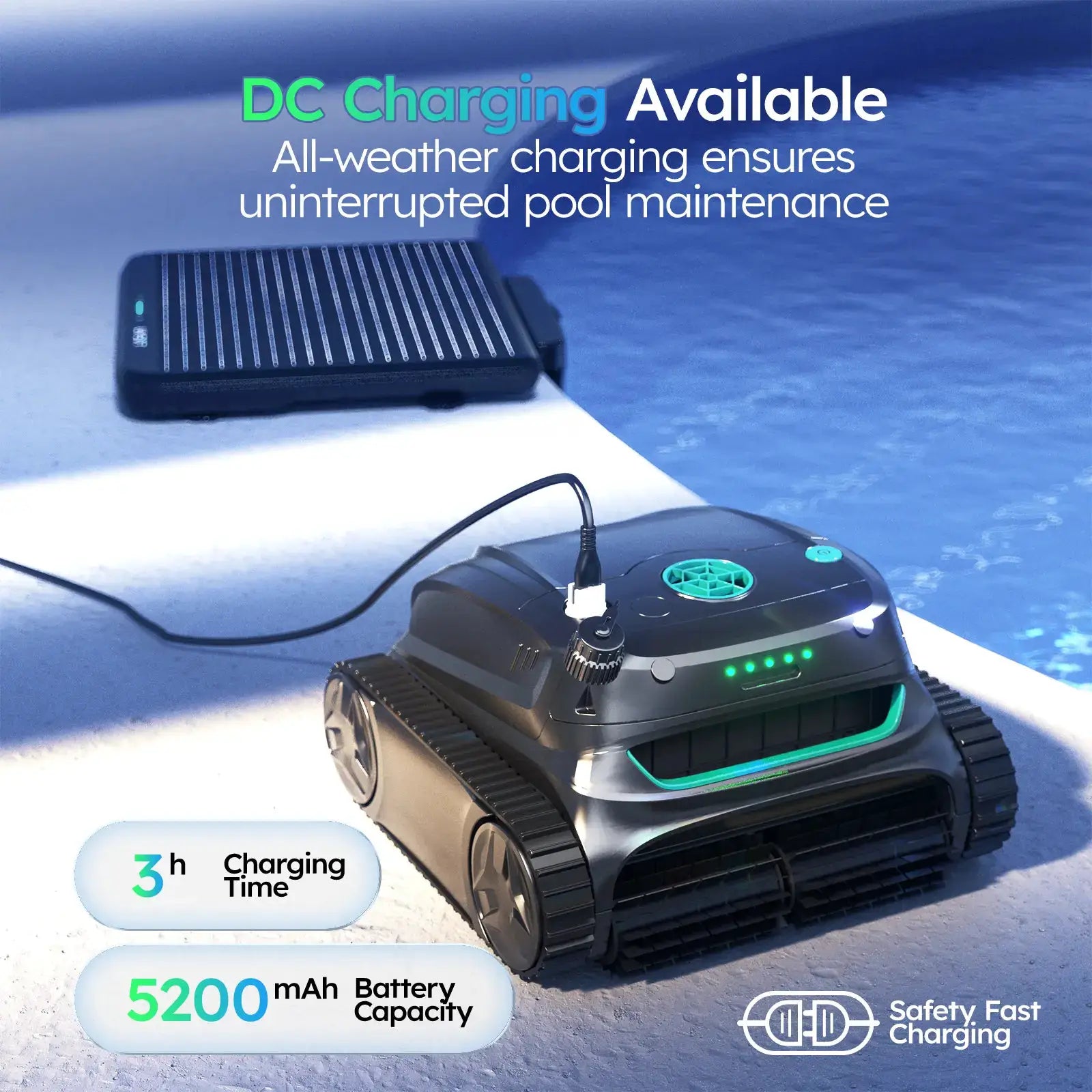 WYBOT S2 Solar with Solar-Powered Charging Dock Robotic Pool Cleaner by WYBOT