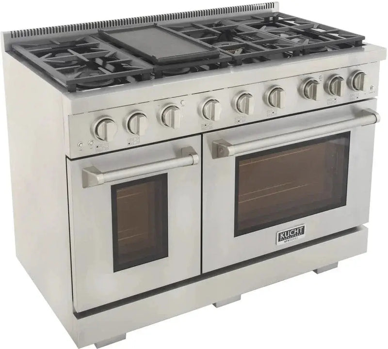 Kucht 48" Freestanding Professional Gas Range Liquid Propane KFX4800X/LP-S by Farmhouse Kitchen and Bath