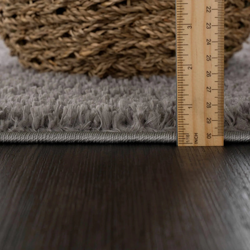 Judy Solid Dark Gray Washable Shag Rug - Clearance by Boutique Rugs