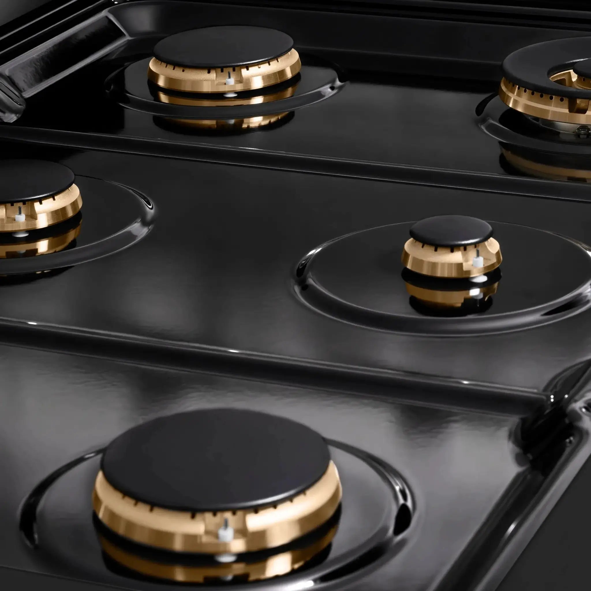 ZLINE 36" Paramount Gas Rangetop Black Stainless Steel Brass Burners SRTB-BR-36 by Farmhouse Kitchen and Bath