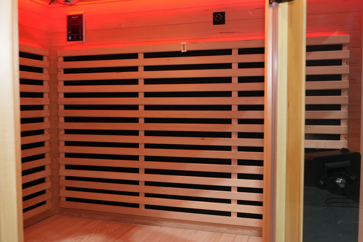 Blisspod I Vienna RED I All-In-One - Full Spectrum + Red Light Therapy I Indoor Corner Premium Sauna I 4-5 Person, photo 11 of 20