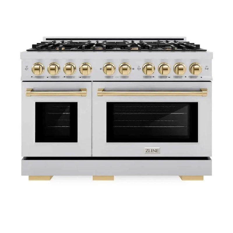 ZLINE 48" Select Dual Fuel Range Gas Cooktop Electric Convection Oven Stainless Steel Gold HDRZ-48-G by Farmhouse Kitchen and Bath