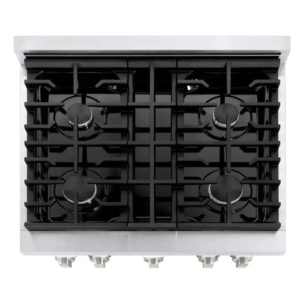 ZLINE 30"Gas Range, Convection Gas Oven , DuraSnow® Stainless Steel, SGRS-30 by Farmhouse Kitchen and Bath