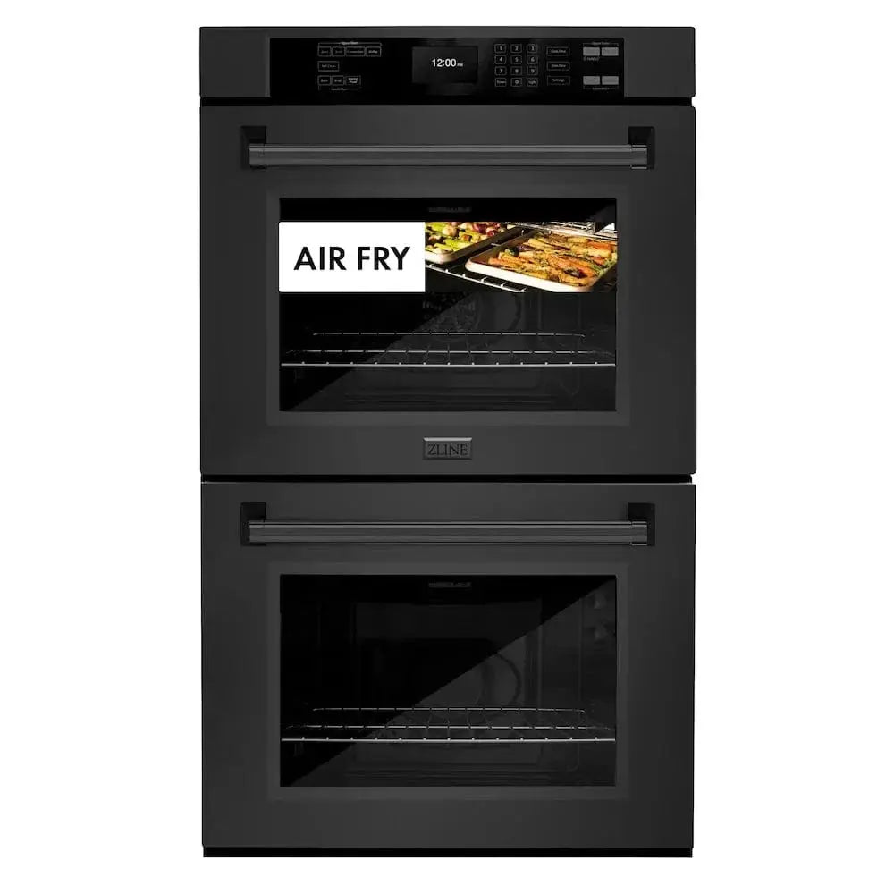 ZLINE 30"Professional True Convection Double Wall Oven, Air Fry, Self Clean Black Stainless Steel WADB-30 by Farmhouse Kitchen and Bath