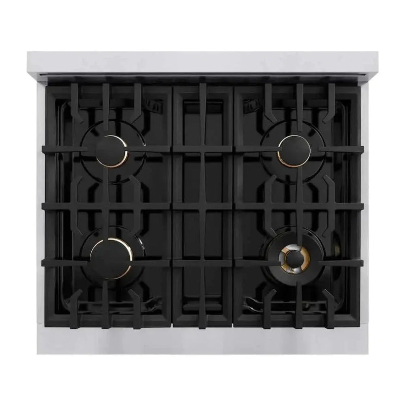 ZLINE 30" Classic Gas Range, Convection Gas Oven Stainless Steel, Champagne Bronze CGRZ-30-CB by Farmhouse Kitchen and Bath