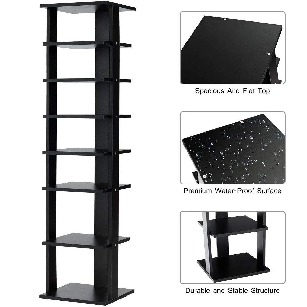 7-Tier Shoe Rack Practical Free Standing Shelves Storage Shelves by DirectDeals