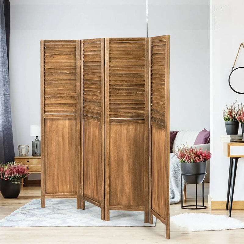 5.6 Ft Tall 4 Panel Folding Privacy Room Divider by DirectDeals