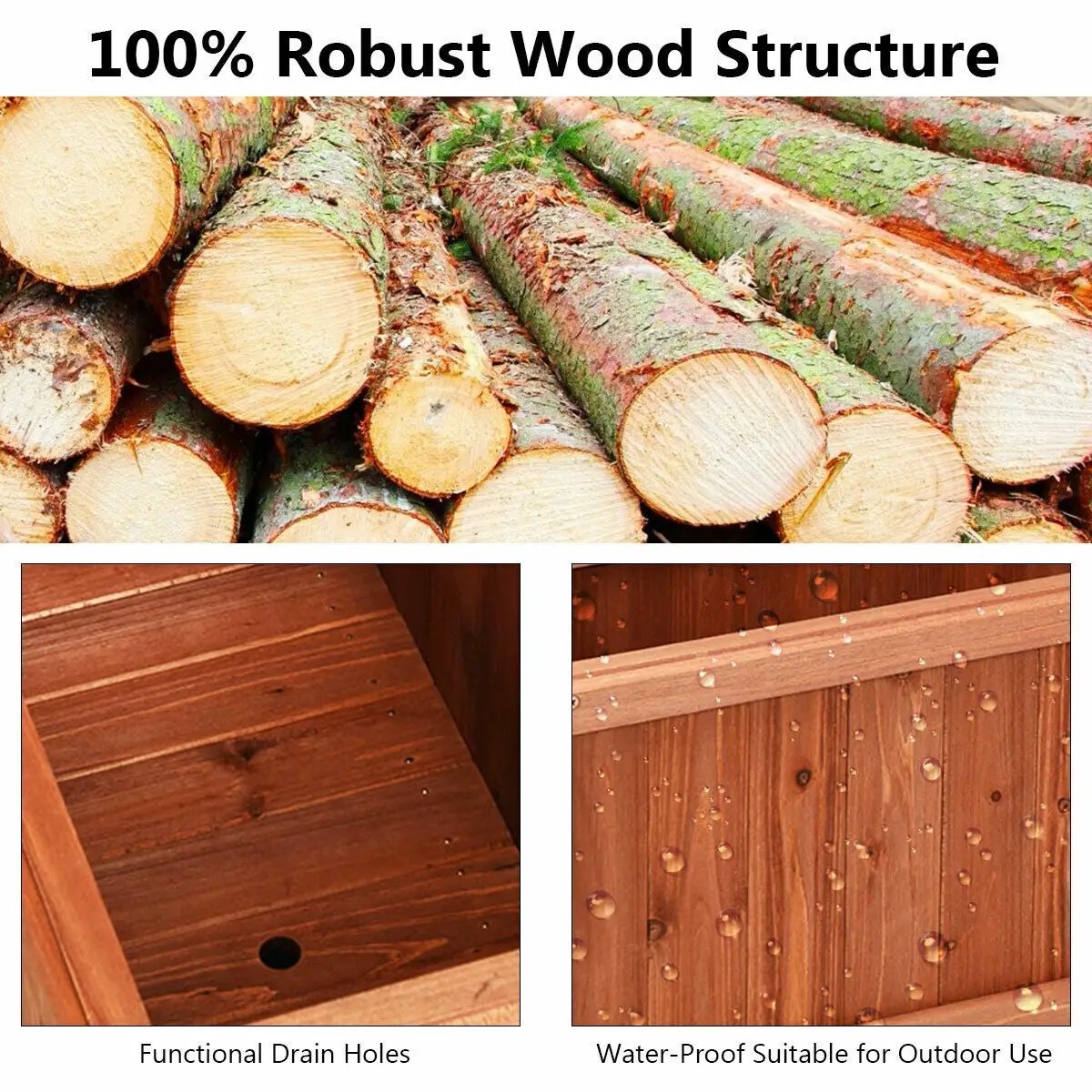 Wooden Decorative Planter Box for Garden Yard and Window by DirectDeals