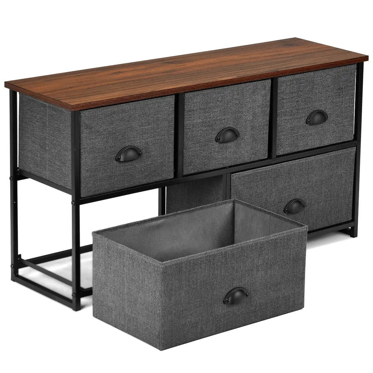 Wood Dresser Storage Unit Side Table Display Organizer by DirectDeals
