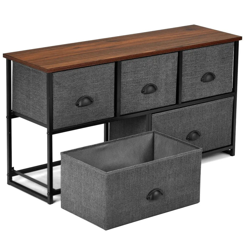 Wood Dresser Storage Unit Side Table Display Organizer by DirectDeals