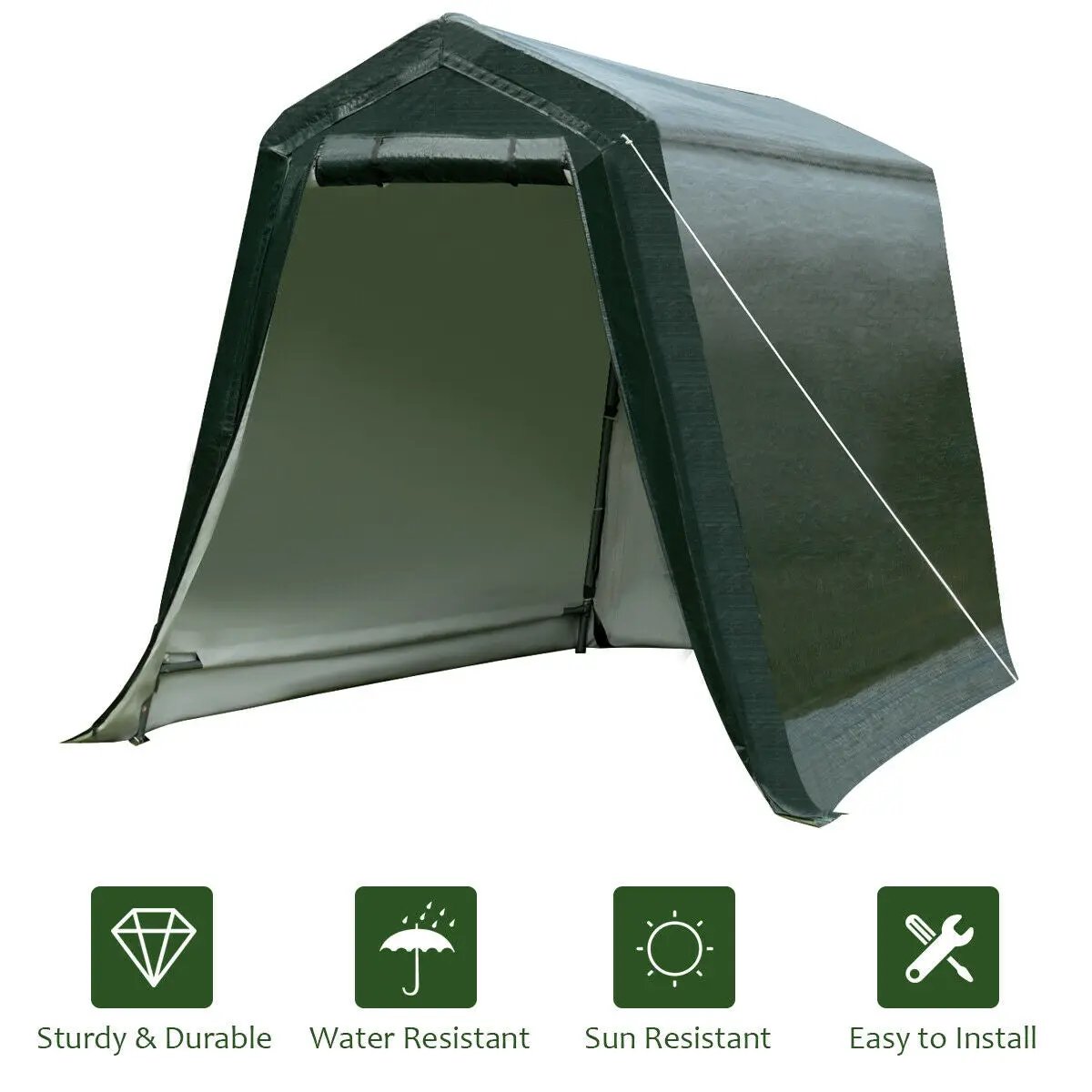 Outdoor Carport Shed with Sidewalls and Waterproof Ripstop Cover by DirectDeals