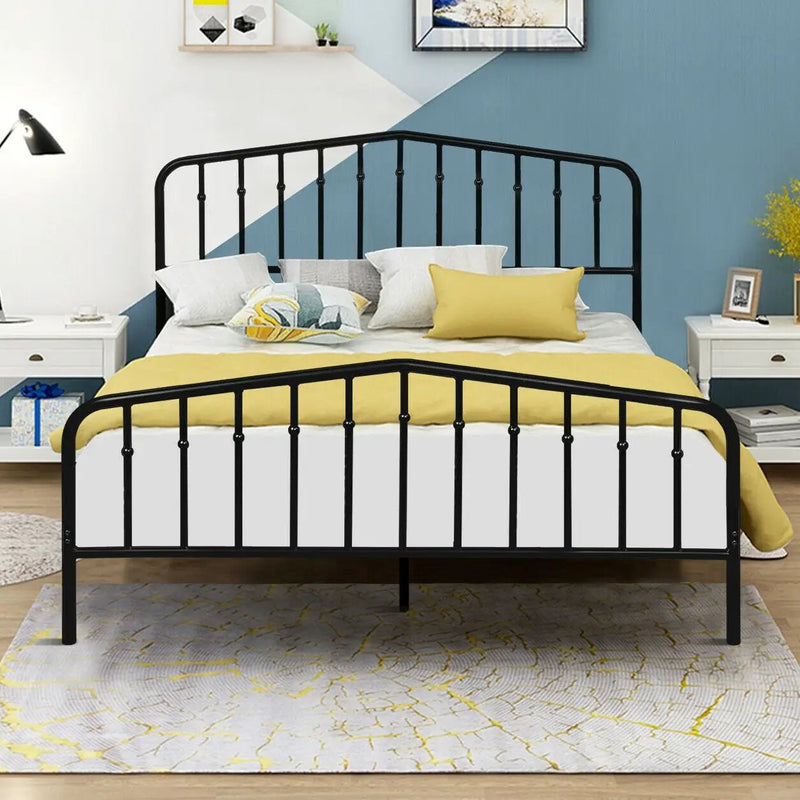 Queen Size Metal Bed Frame Slat Platform by DirectDeals