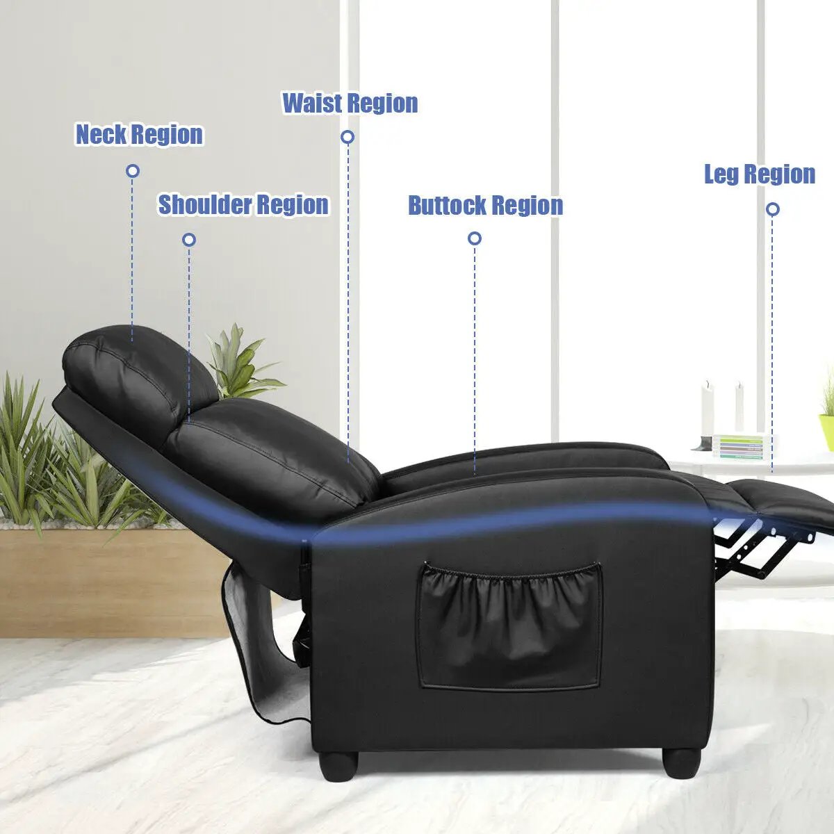 Recliner Sofa Wingback Chair with Massage Function by DirectDeals