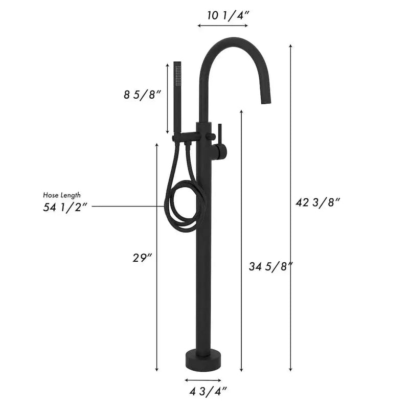 ZLINE Emerald Bay Bath Tub Filler in Matte Black EMBY-BTF-MB by Farmhouse Kitchen and Bath