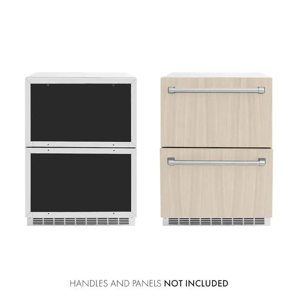 ZLINE 24" Touchstone 168 Can Outdoor-Rated Dual Refrigerator Drawer, Panel Ready, RDSPO-24