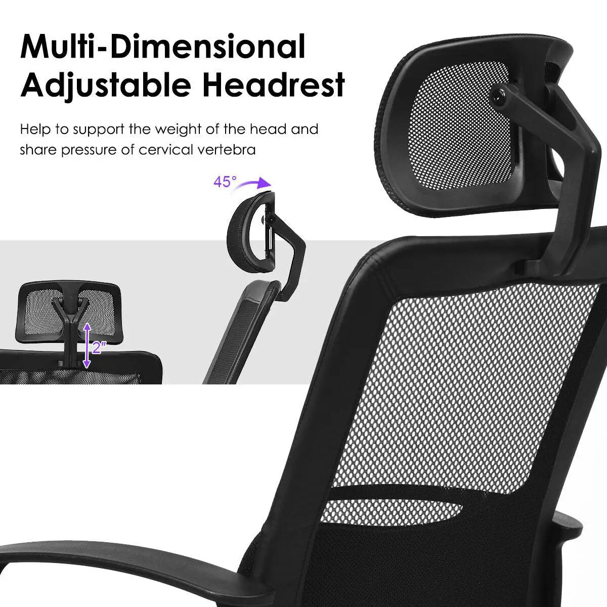 Mesh Office Chair High Back Ergonomic Swivel Chair by DirectDeals