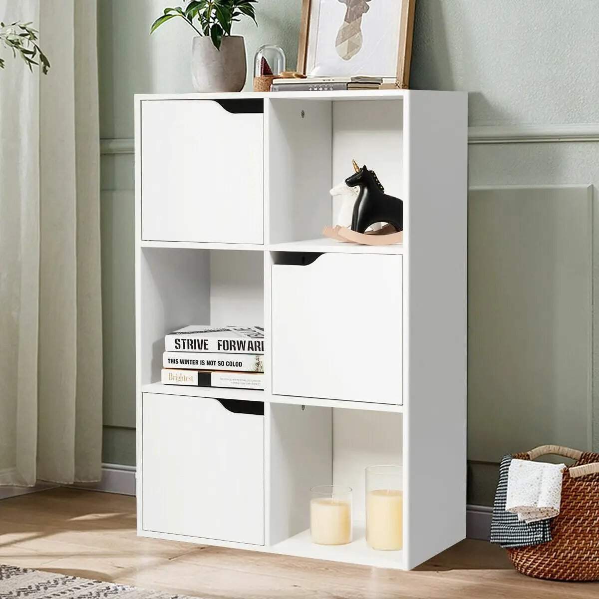 6 Cubes Wood Storage Shelves Organization by DirectDeals