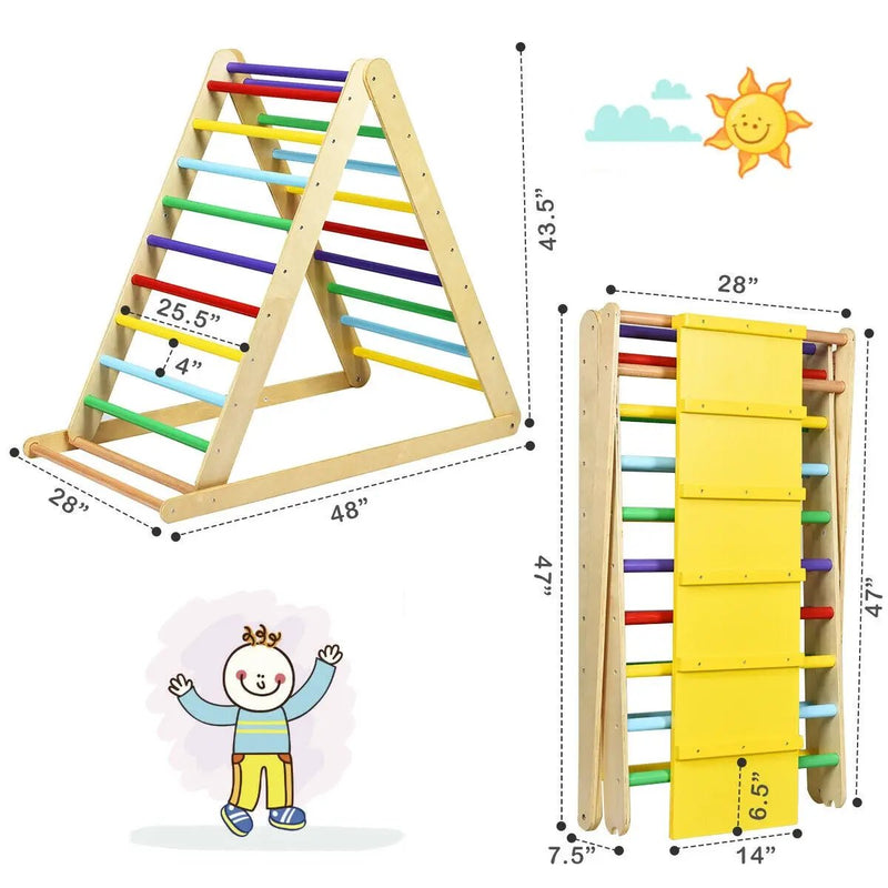 Foldable Wooden Climbing Triangle Indoor by DirectDeals
