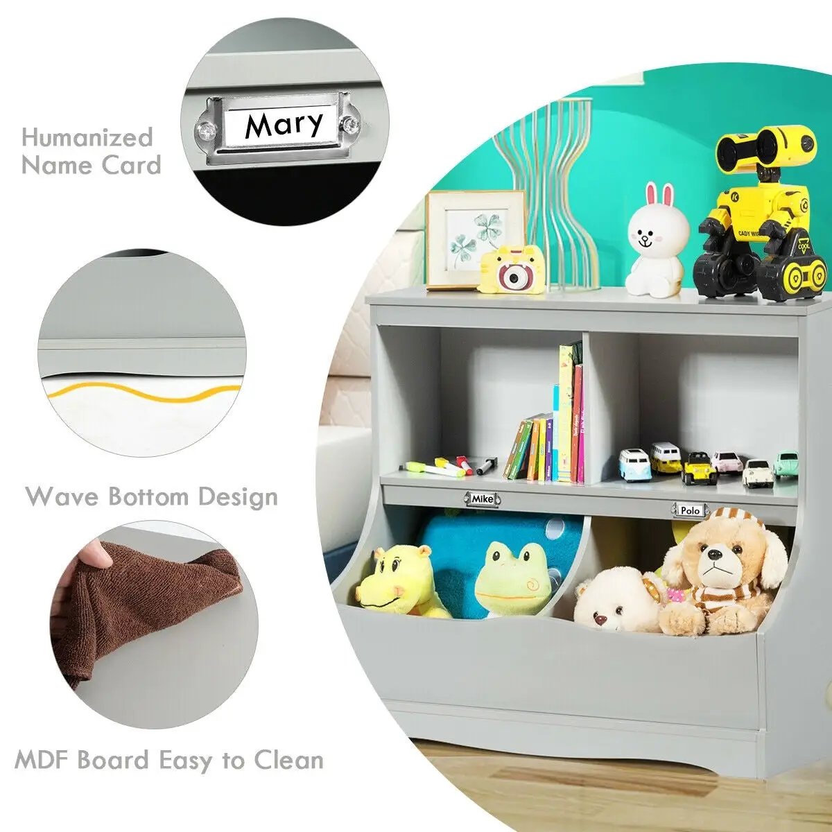 Kids Floor Cabinet Multi-Functional Bookcase by DirectDeals