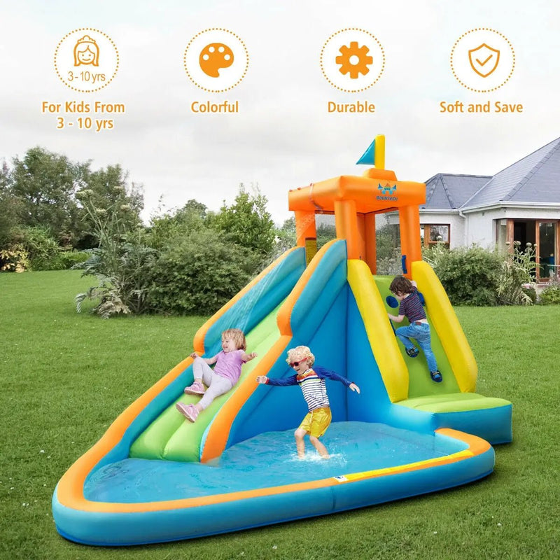 Inflatable Water Slide Kids Bounce House with 740W Blower by DirectDeals