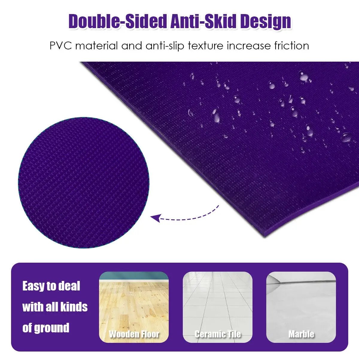 Large Yoga Mat 6' x 4' x 8 mm Thick Workout Mats by DirectDeals