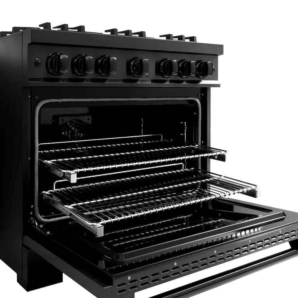 ZLINE 36" Select Dual Fuel Range Gas Cooktop Electric Convection Oven Black Stainless Steel HDRB-36 by Farmhouse Kitchen and Bath