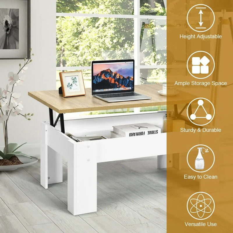 Lift Top Coffee Pop-UP Cocktail Table by DirectDeals