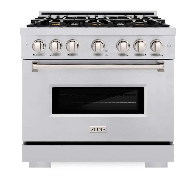 ZLINE 36" Classic Gas Range, Convection Gas Oven, Stainless Steel, Brass Burners, CGR-BR-36 by Farmhouse Kitchen and Bath