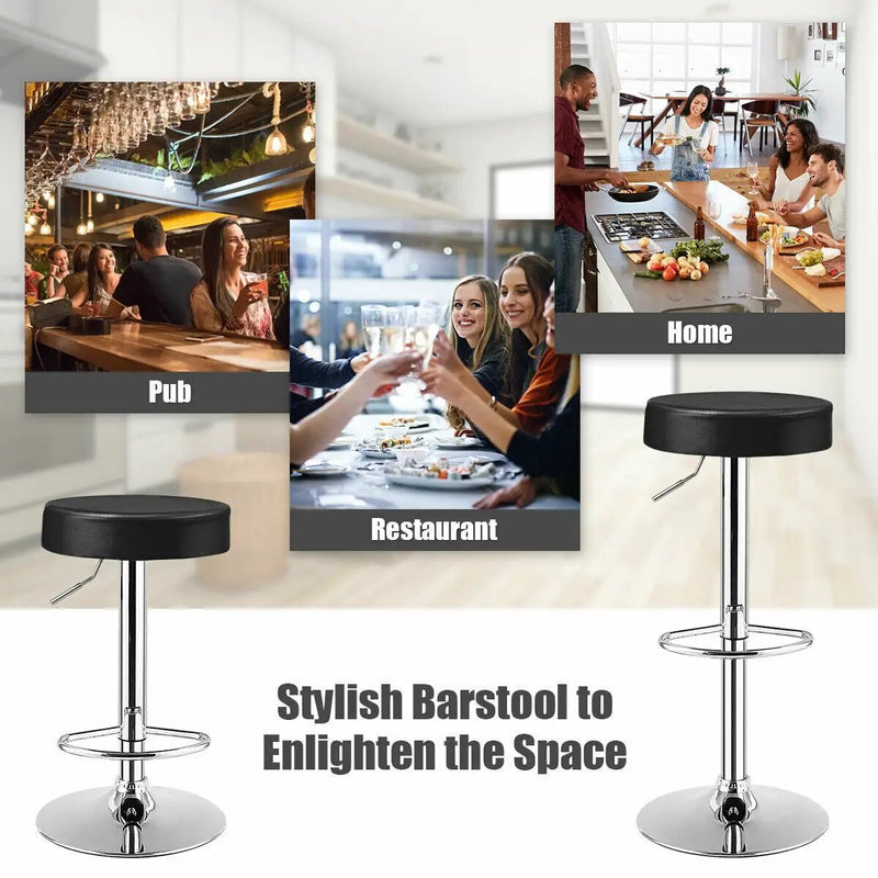 1 PC Round Bar Stool Adjustable Swivel Pub Chair by DirectDeals