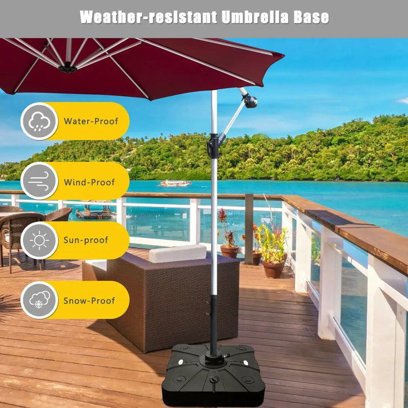 260 lbs Offset Patio Umbrella Base with Wheels Sand Water Filled by DirectDeals