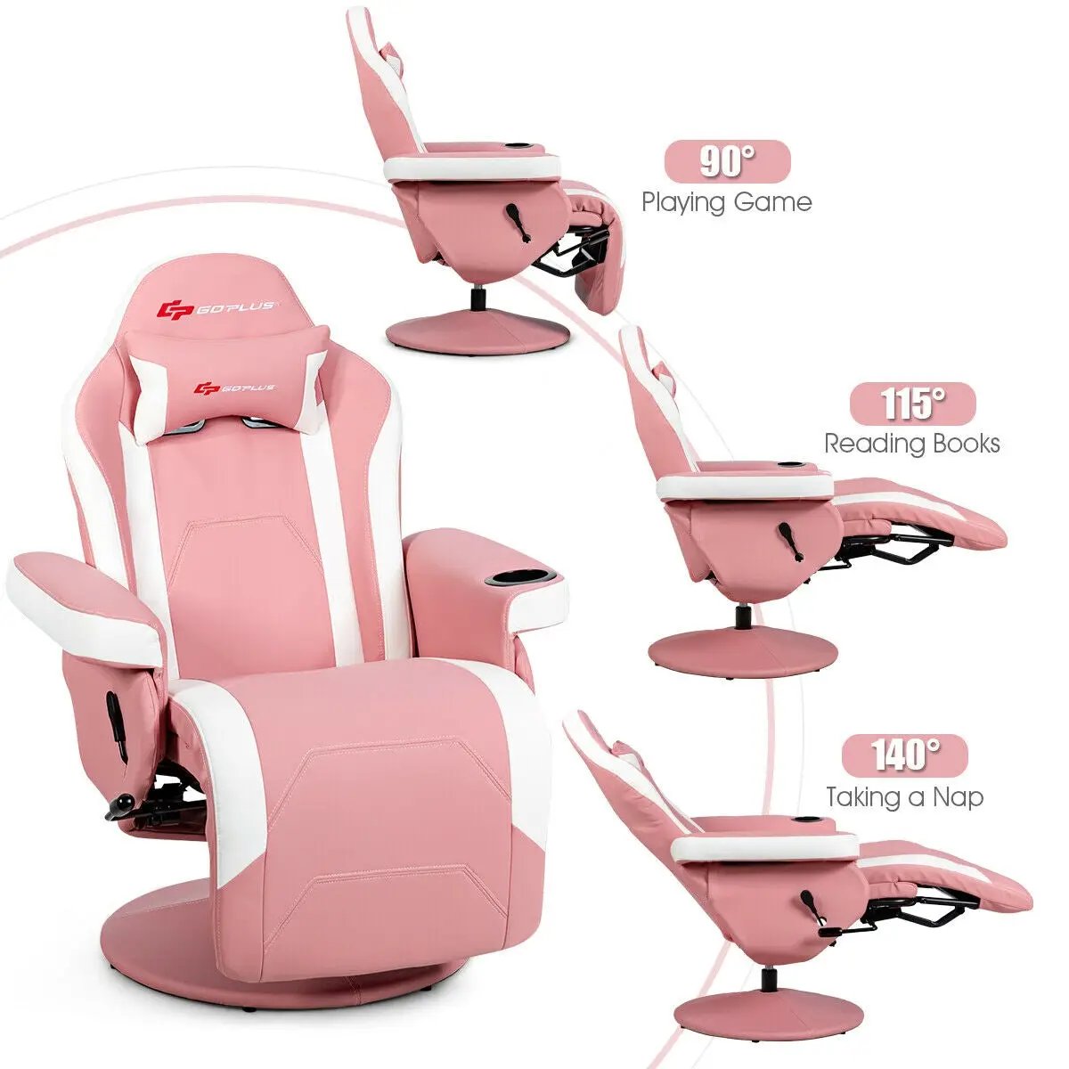 Ergonomic High Back Massage Gaming Chair with Pillow by DirectDeals