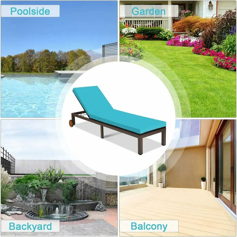 Back Adjustable Cushioned Patio Rattan Lounge Chair by DirectDeals