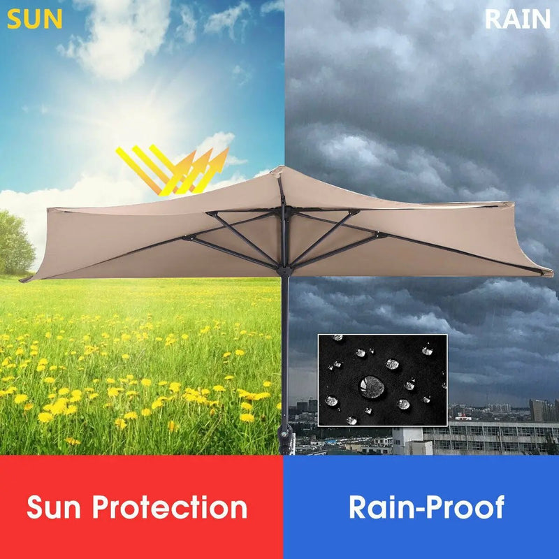 9Ft Patio Bistro Half Round Umbrella by DirectDeals