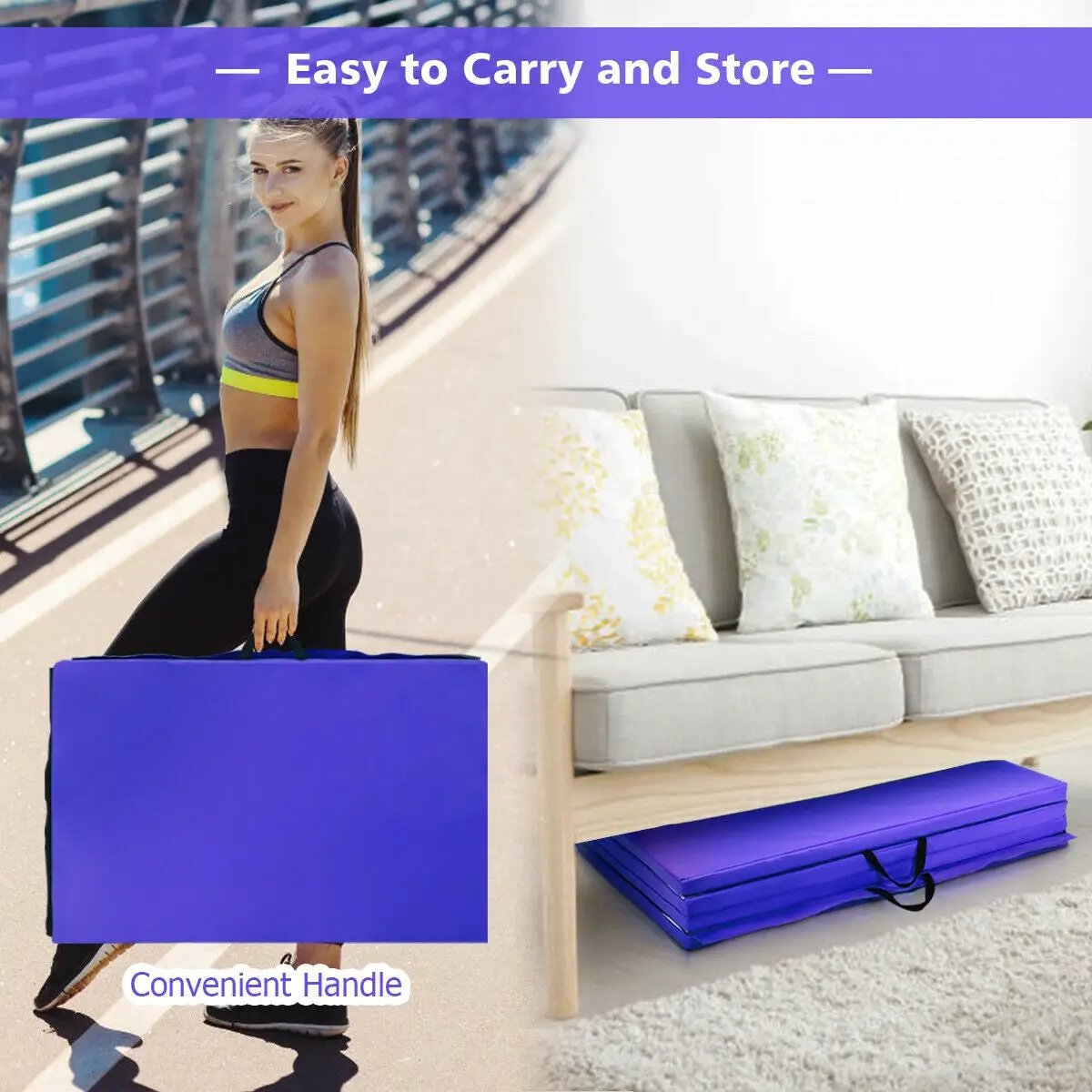 4 Feet x 10 Feet x 2 Inch Folding Gymnastics Tumbling Gym Mat by DirectDeals