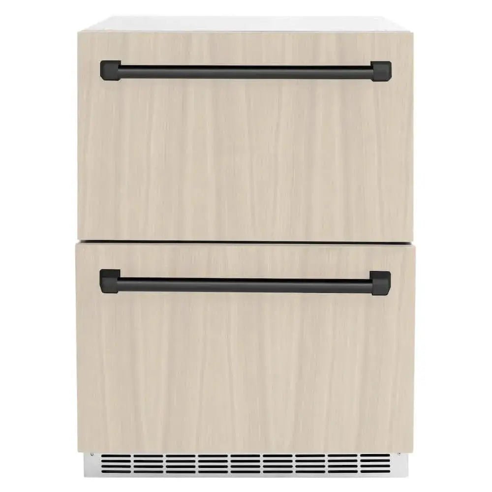 ZLINE 24" Touchstone 168 Can Outdoor-Rated Dual Refrigerator Drawer, Panel Matte Black, RDSPOZ-24-MB by Farmhouse Kitchen and Bath