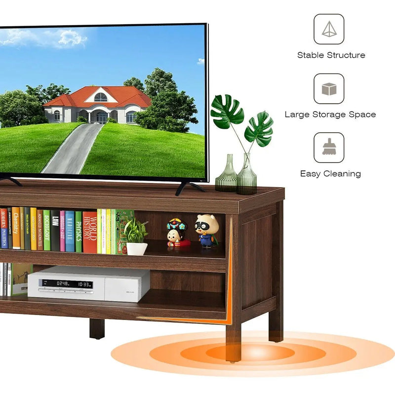 3-Tier TV Stand Console Cabinet for TV's up to 45 Inch with Storage Shelves by DirectDeals